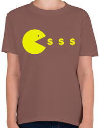 printfashion Pacman - Gyerek póló - Mogyoróbarna (442531)