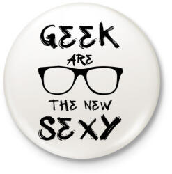 printfashion Geek are the new SEXY - Kitűző, hűtőmágnes - Fehér (3075451)