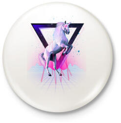 printfashion Last laser unicorn - Kitűző, hűtőmágnes - Fehér (3074743)