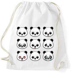 printfashion cute-panda-emoji - Sportzsák, Tornazsák - Fehér (4717835)
