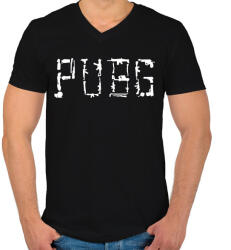 printfashion PUBG fegyverek - Férfi V-nyakú póló - Fekete (1097296)