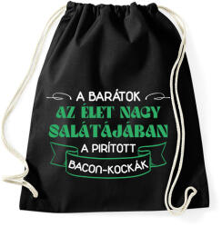 printfashion Pirított bacon-kockák - Sportzsák, Tornazsák - Fekete (13506869)