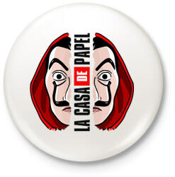 printfashion A nagy pénzrablás - La Casa de Papel - Money Heist - Kitűző, hűtőmágnes - Fehér (5731452)