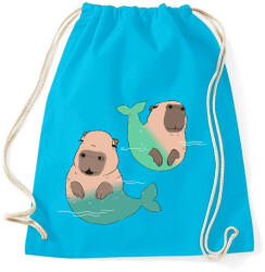 printfashion Sellő capybara - Sportzsák, Tornazsák - Surf blue (13863761)