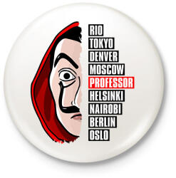 printfashion A nagy pénzrablás - La Casa de Papel - Money Heist - Kitűző, hűtőmágnes - Fehér (5735461)