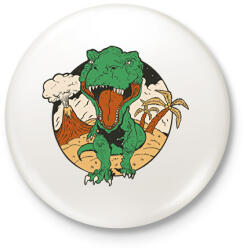 printfashion Dínó - Kitűző, hűtőmágnes - Fehér (11734926)
