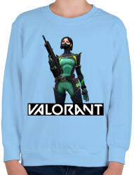 printfashion Valorant Viper - Gyerek pulóver - Világoskék (2527853)