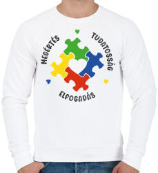 printfashion Megértés, tudatosság, elfogadás - Férfi pulóver - Fehér (13247790)