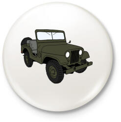 printfashion Jeep - Kitűző, hűtőmágnes - Fehér (5018387)