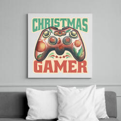 printfashion christmas gamer, karácsonyi játékos - Vászonkép - Fehér (11019248)