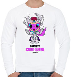 printfashion Cube Queen - Fortnite Season 8 - Férfi pulóver - Fehér (5799119)