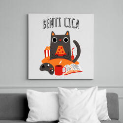 printfashion Benti cica - Vászonkép - Fehér (6638060)