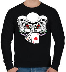printfashion Poker Skulls - Férfi pulóver - Fekete (2392363)