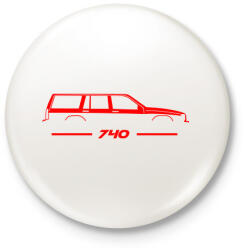 printfashion Volvo 740 (1) - Kitűző, hűtőmágnes - Fehér (14468183)