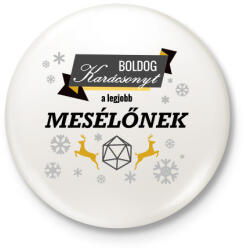 printfashion Boldog karácsonyt! (Mesélőnek) - Kitűző, hűtőmágnes - Fehér (3784835)