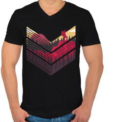 printfashion Hegymászó - Férfi V-nyakú póló - Fekete (5073205)