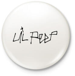 printfashion LIL PEEP - Kitűző, hűtőmágnes - Fehér (3082854)