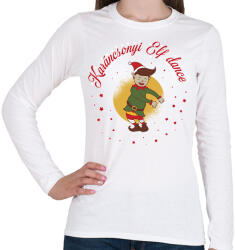 printfashion Karácsonyi - Elf dance - Női hosszú ujjú póló - Fehér (5721825)