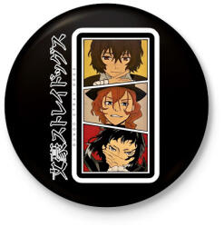 printfashion Bungo Stray Dogs - Kitűző, hűtőmágnes - Fekete (16544407)