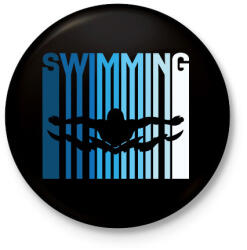 printfashion Swimming - Kitűző, hűtőmágnes - Fekete (13557154)