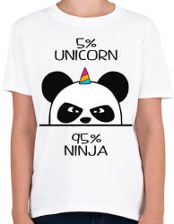 printfashion Panda unicornis ninja - Gyerek póló - Fehér (4134071)