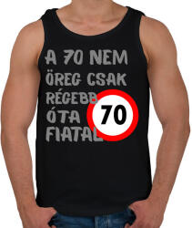 printfashion 70 éves Szürke. - Férfi atléta - Fekete (16111694)