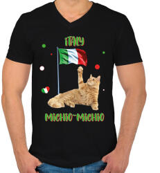 printfashion Cicc-cicc - Italy - Férfi V-nyakú póló - Fekete (7583072)
