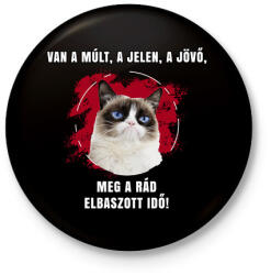 printfashion Múlt, jelen, jövő - Kitűző, hűtőmágnes - Fekete (5344038)