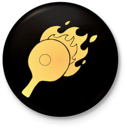 printfashion pingpong - Kitűző, hűtőmágnes - Fekete (4113758)