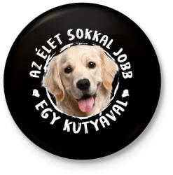 printfashion Labrador - Kitűző, hűtőmágnes - Fekete (5438352)