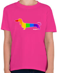 printfashion Szivárvány testű tacskó - Gyerek póló - Helikónia (13418105)