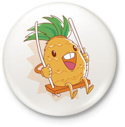 printfashion Ananász - Kitűző, hűtőmágnes - Fehér (11765209)