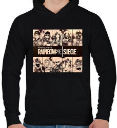 printfashion Rainbow six siege - Férfi kapucnis pulóver - Fekete (12743529)