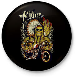 printfashion motorkerékpár és koponya - Kitűző, hűtőmágnes - Fekete (4667778)