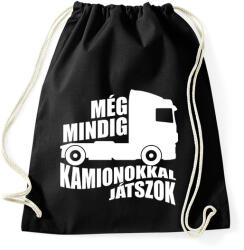 printfashion Kamionokkal Játszok - Sportzsák, Tornazsák - Fekete (1662395)