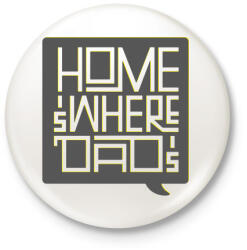 printfashion Ahol apa van ott az otthon - Kitűző, hűtőmágnes - Fehér (5621828)