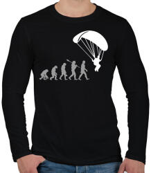 printfashion Ejtőernyős evolúció - Férfi hosszú ujjú póló - Fekete (14889090)