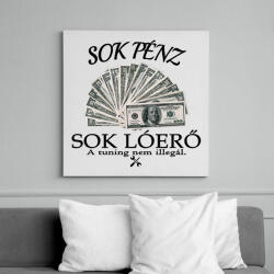 printfashion Sok pénz- Sok lóerő - Vászonkép - Fehér (6636433)
