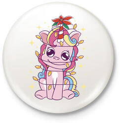 printfashion Karácsonyi unikornis - Kitűző, hűtőmágnes - Fehér (14622327)