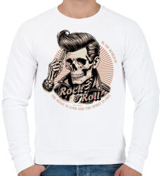 printfashion Rock & Roll - Férfi pulóver - Fehér (16859090)