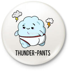 printfashion Thunder-pants - Kitűző, hűtőmágnes - Fehér (3083057)