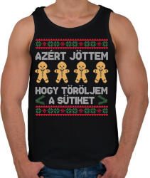 printfashion Azért jöttem, hogy töröljem a sütiket - Férfi atléta - Fekete (11272320)