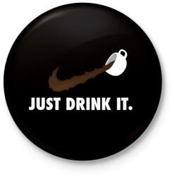 printfashion Just drink it - kávé - Kitűző, hűtőmágnes - Fekete (3667889)