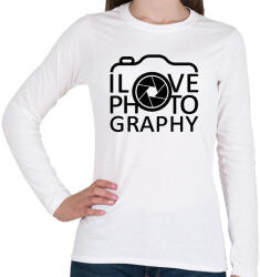 printfashion I love photography - Női hosszú ujjú póló - Fehér (7257134)