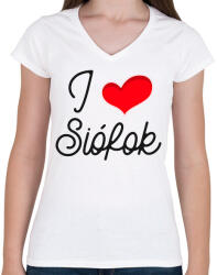 printfashion I love Siófok 2 - Női V-nyakú póló - Fehér (10650175)