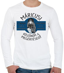 printfashion Márciusi lány vagyok - Férfi hosszú ujjú póló - Fehér (6233995)