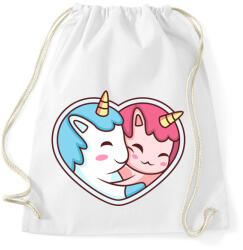 printfashion Páros unikornis - Sportzsák, Tornazsák - Fehér (4790131)