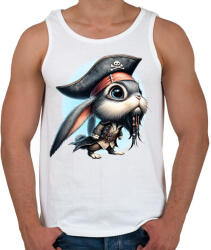 printfashion Nyuszi Jack Sparrow kapitány jelmezben - Férfi atléta - Fehér (15717705)