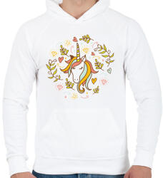 printfashion Unikornis - Férfi kapucnis pulóver - Fehér (4061721)