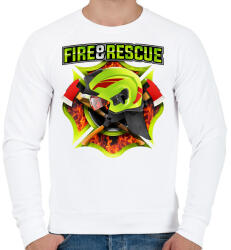 printfashion Fire and Rescue - Férfi pulóver - Fehér (501425)